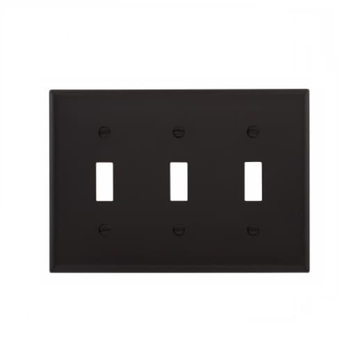 Eaton Wiring 3-Gang Toggle Switch Wall Plate, Standard, Black