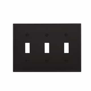 3-Gang Toggle Switch Wall Plate, Standard, Black