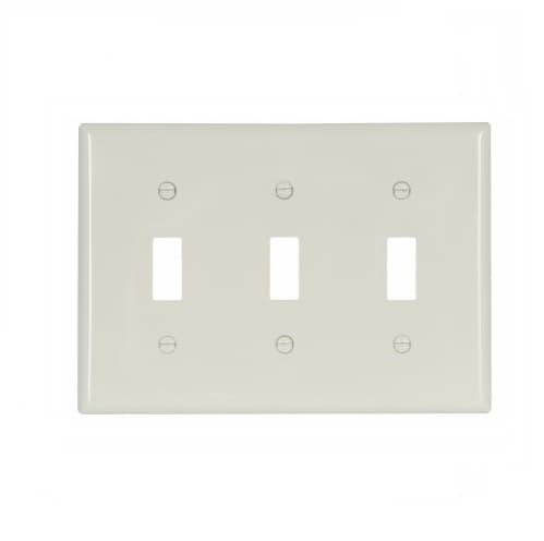 Eaton Wiring 3-Gang Toggle Switch Wall Plate, Standard, Light Almond