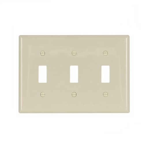 Eaton Wiring 3-Gang Toggle Switch Wall Plate, Standard, Ivory