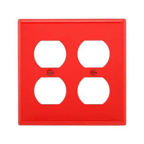 Standard Size 2-Gang Duplex Receptacle Nylon Wallplate, Red