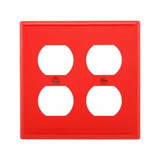 Standard Size 2-Gang Duplex Receptacle Nylon Wallplate, Red