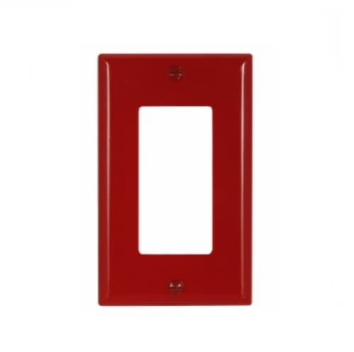 Eaton Wiring 1-Gang Decora Wall Plate, Standard, Red