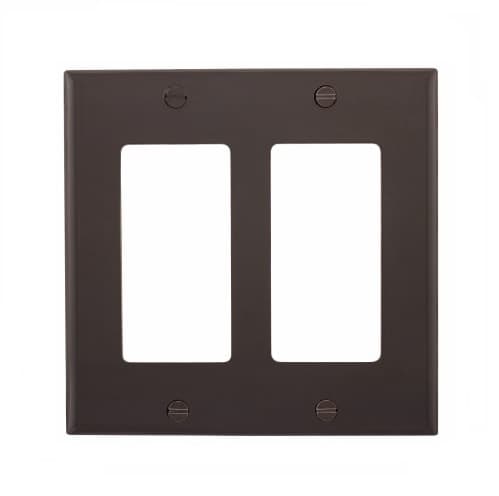 Eaton Wiring 2-Gang Decora Wall Plate, Standard, Brown