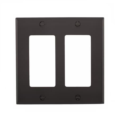 Eaton Wiring 2-Gang Decora Wall Plate, Standard, Black