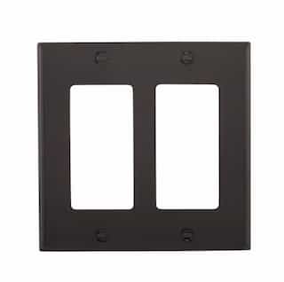 Eaton Wiring 2-Gang Decora Wall Plate, Standard, Black