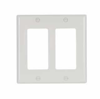 Eaton Wiring 2-Gang Decora Wall Plate, Standard, White