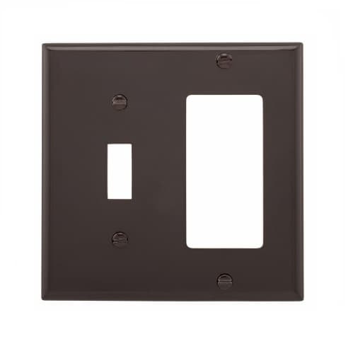 Eaton Wiring 2-Gang Wall Plate, Toggle & Decora, Standard, Brown