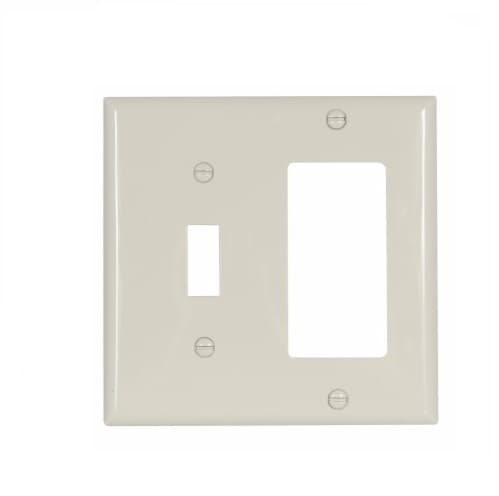 Eaton Wiring 2-Gang Wall Plate, Toggle & Decora, Standard, Light Almond