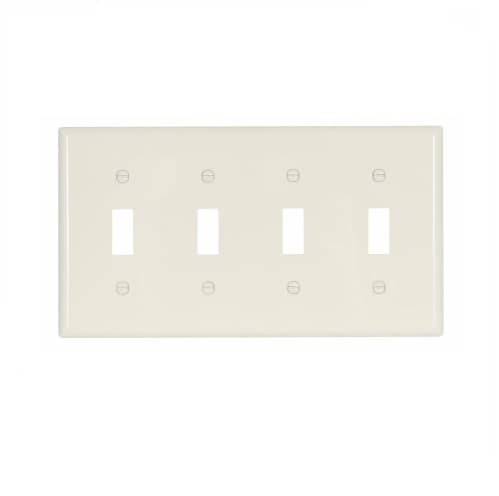 Eaton Wiring 4-Gang Toggle Switch Wall Plate, Standard, Almond