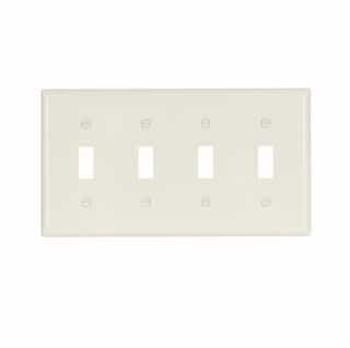 4-Gang Toggle Switch Wall Plate, Standard, Almond