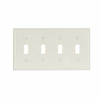 4-Gang Toggle Switch Wall Plate, Standard, Light Almond