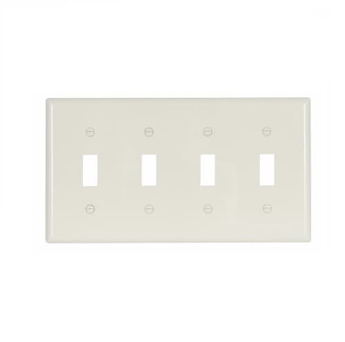 Eaton Wiring 4-Gang Toggle Switch Wall Plate, Standard, Light Almond