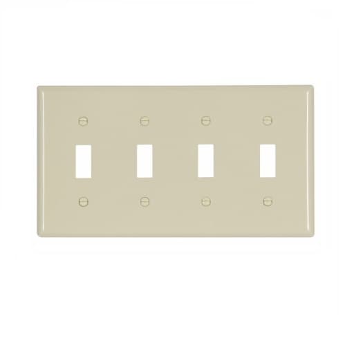 Eaton Wiring 4-Gang Toggle Switch Wall Plate, Standard, Ivory