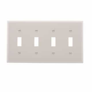 Eaton Wiring 4-Gang Toggle Switch Wall Plate, Standard, White