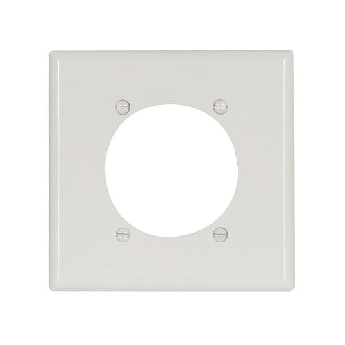 Eaton Wiring Standard Size 2-Gang Nylon Power Outlet Wallplate, White