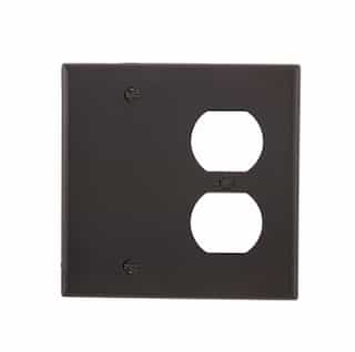 2-Gang Blank & Duplex Wall Plate, Standard, Black