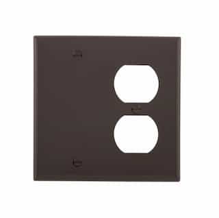 2-Gang Blank & Duplex Wall Plate, Standard, Brown