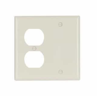 Eaton Wiring 2-Gang Blank & Duplex Wall Plate, Standard, Light Almond