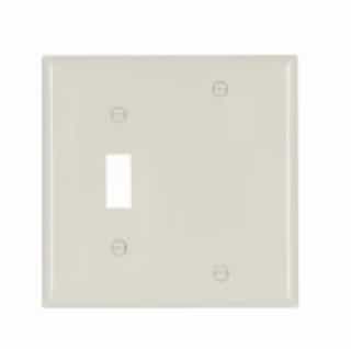 Eaton Wiring 2-Gang Toggle & Blank Wall Plate, Standard, Light Almond
