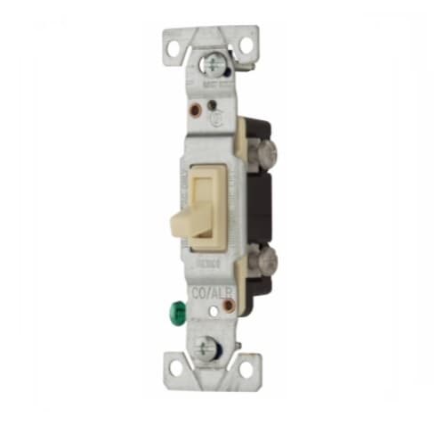 Eaton Wiring 15 Amp Toggle Switch, CO/ALR, Standard,Single Pole, Ivory