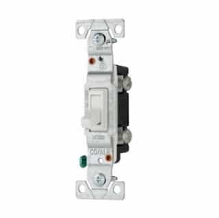 15 Amp Toggle Switch, CO/ALR, Standard, Single Pole, White