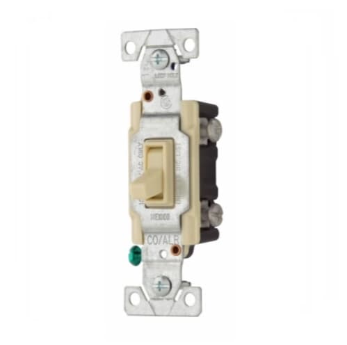 15 Amp Toggle Switch, CO/ALR, Standard, 3-Way, Ivory