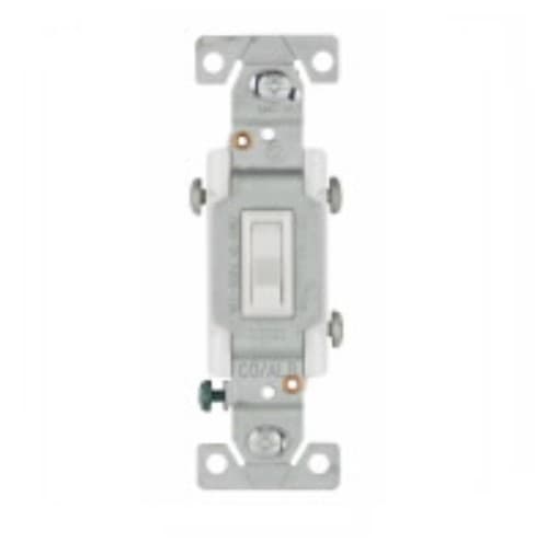 Eaton Wiring 15 Amp Toggle Switch, CO/ALR, Standard, 3-Way, White
