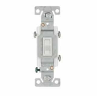 15 Amp Toggle Switch, CO/ALR, Standard, 3-Way, White