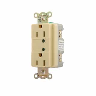 Eaton Wiring 15 Amp Duplex Receptacle w/ LED Indicator, 2-Pole, 3-Wire, 125V, Ivory