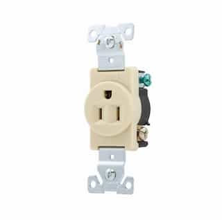 15 Amp Single Receptacle, Industrial, Ivory
