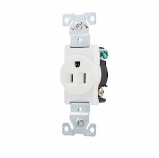 15 Amp Single Receptacle, Industrial, White