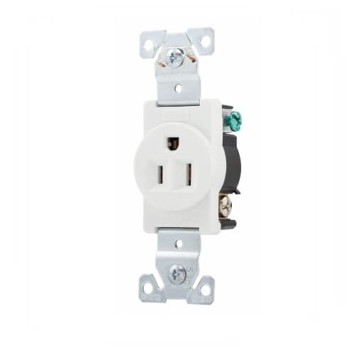 Eaton Wiring 15 Amp Single Receptacle, Industrial, White