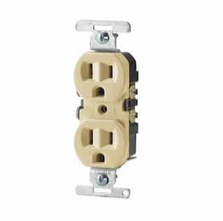 15 Amp Duplex CO/ALR Outlet, 2-Pole, 3-Wire, #10 AWG, 125V, Ivory