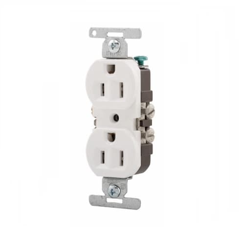 Eaton Wiring 15 Amp Duplex CO/ALR Outlet, 2-Pole, 3-Wire, #10 AWG, 125V, White