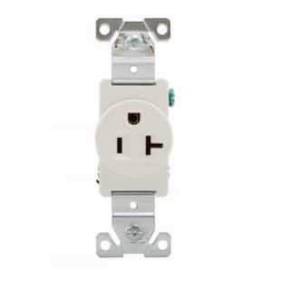 Eaton Wiring 20 Amp Single Straight Blade Receptacle, Industrial Grade, White