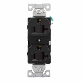 Eaton Wiring 20 Amp Duplex Receptacle Outlet, 2-Pole, 3-Wire, 125V, Black