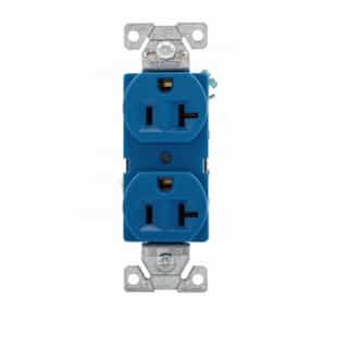 Eaton Wiring 20 Amp Premium Duplex Receptacle, Blue