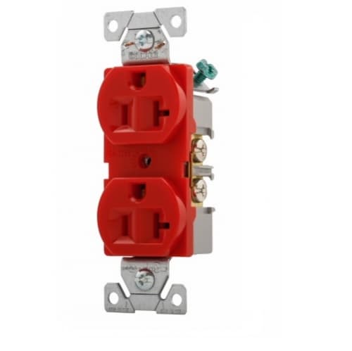 Eaton Wiring 20 Amp Premium Duplex Receptacle, Red
