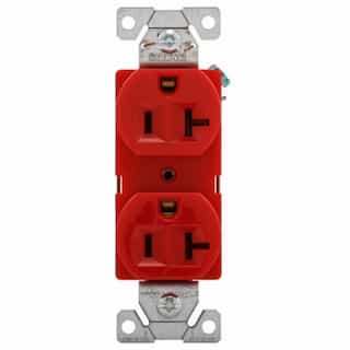 Eaton Wiring 20 Amp Duplex Receptacle Outlet, 2-Pole, 3-Wire, 125V, Red