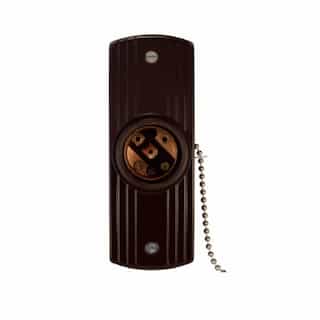 Eaton Wiring 660W Surface Mount Lampholder w/ Pull Chain, 250V, Brown