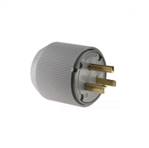 30 Amp Electric Plug, NEMA 6-30P, Grey