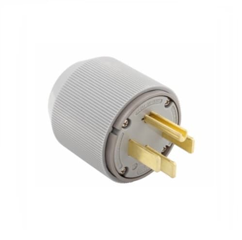 Eaton Wiring 50 Amp Dryer Plug, Angled, NEMA 14-50P, Grey