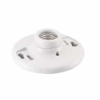 660W Porcelain Ceiling Lamp Holder w/ Keyless Switch, White