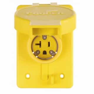 Eaton Wiring 20 Amp NEMA 6-20R 125V Watertight Single Receptacle, Yellow