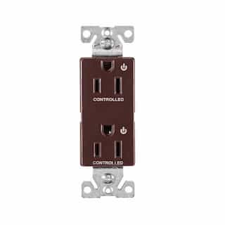 Eaton Wiring 15 Amp Dual Controlled Decorator Receptacle, 2-Pole, #14-10 AWG, 125V, Gray