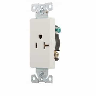 20 Amp Decora Single Receptacle, Commercial Grade, Ivory
