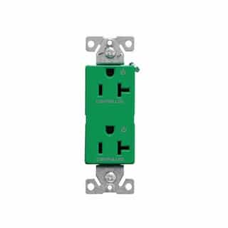 Eaton Wiring 20 Amp Dual Controlled Decorator Receptacle, 2-Pole, #14-10 AWG, 125V, Gray