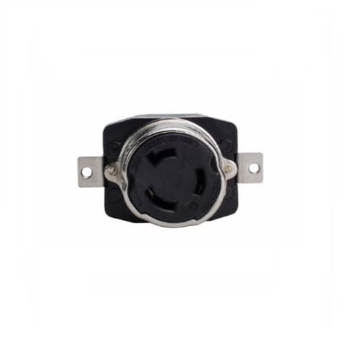 50 Amp Locking Receptacle, Corrosion Resistant, Black
