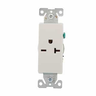 Eaton Wiring 20 Amp Single Receptacle, Commercial, 250V, White
